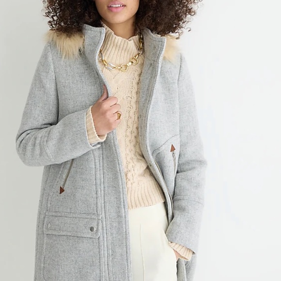 Jcrew Chateau Parka in Italian stadium-cloth wool Size 0 Small - Picture 3 of 11